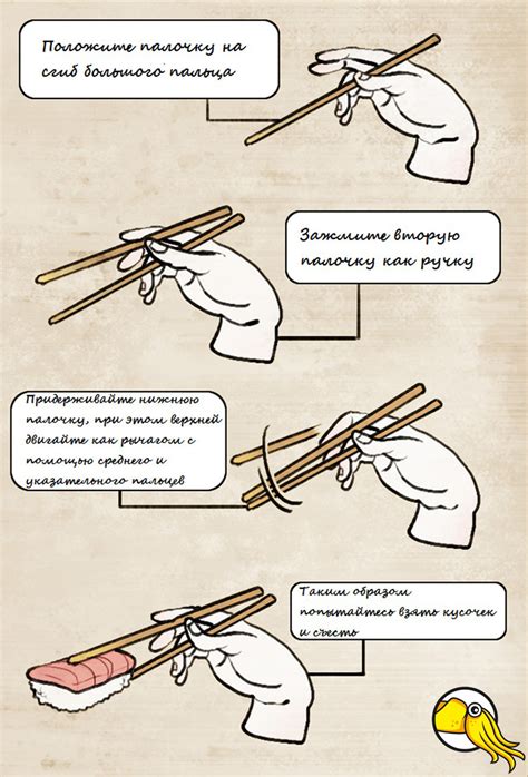 Как правильно держать палочки для суши Karakatizza