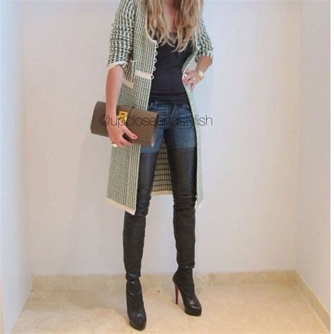 Thigh High Boots With Jeans Thigh High Suede Boots Leather Pants