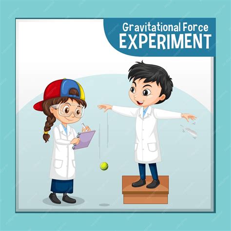 Free Vector Gravitational Force Experiment With Scientist Kids