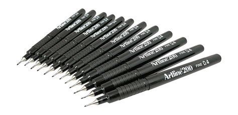 Artline 200 Fine Black Fineliner 04mm Felt Tip Pen 12 Pack