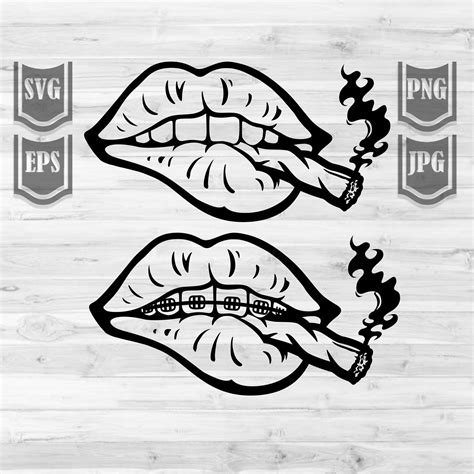Sexy Lips Smoking Joint Svg File Smoking Joint Svg Lips Etsy UK