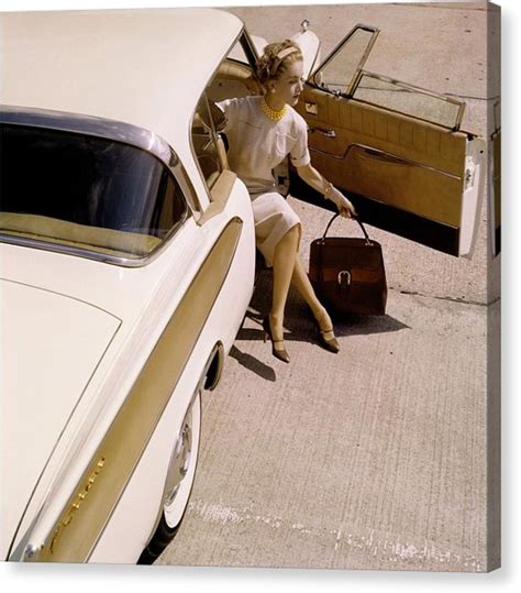 Model Sitting In A 1958 Packard Hawk Photograph By Karen Radkai