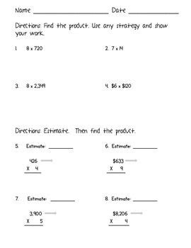 5th grade math skill practice. 4th Grade Common Core - Math Multiplication Worksheets Go ...