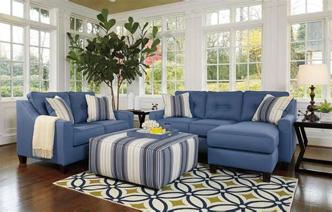 Who says pink is a girly colour! Aldie Nuvella Blue Living Room Set - Living Room Sets - Living Room Furniture - Living Room