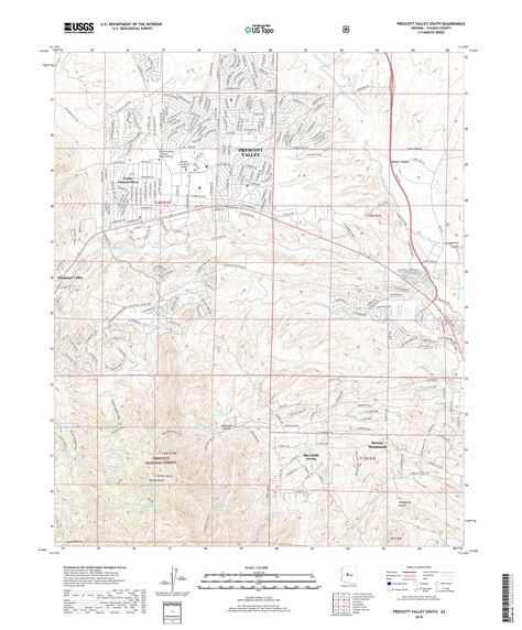 Mytopo Prescott Valley South Arizona Usgs Quad Topo Map