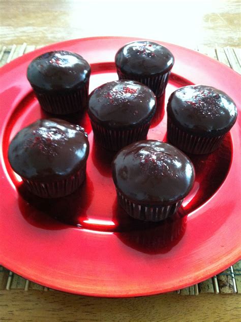 Creme Filled Dark Chocolate Cupcakes With A Ganache Frosting Valentine