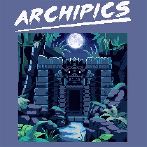 An Old Video Game Screen With The Title Archpics On It And A Black Cat In