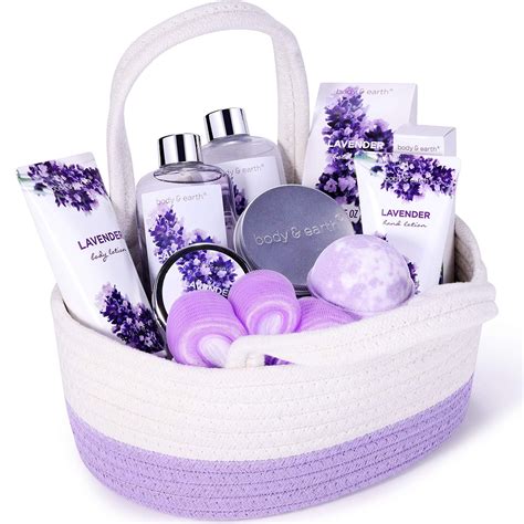 Bath Spa Gift Set 11Pcs Body Earth Lavender Spa Basket Body Wash