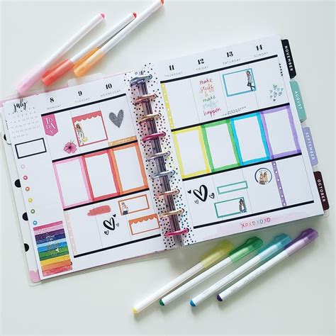 Rainbow Spread Happy Planner Layout Cute Planner Planner Ideas