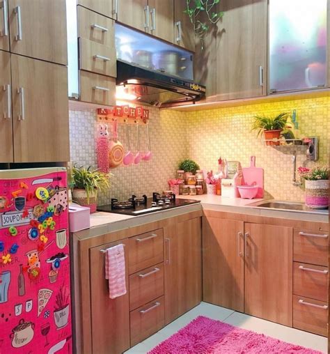 kitchen set dapur warna pink tentang kitchen