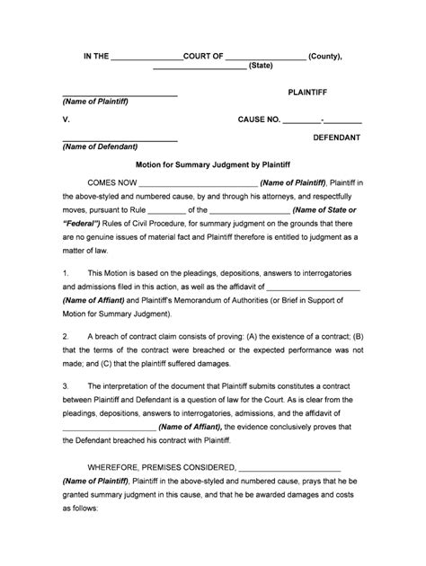 Summary Judgment Fill Out And Sign Online Dochub