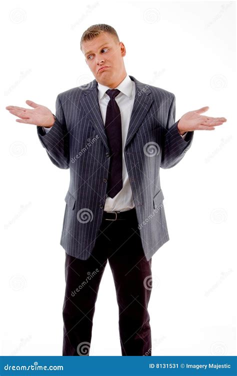 Confused Businessman Looking Aside Stock Image Image Of Isolated