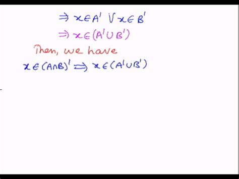 Algebra Proofs Laws Of Set Operatioins De Morgans Law2 Youtube