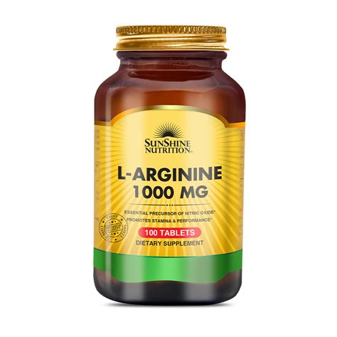L Arginine 1000 Mg Tabs 100s Sunshine Nutrition