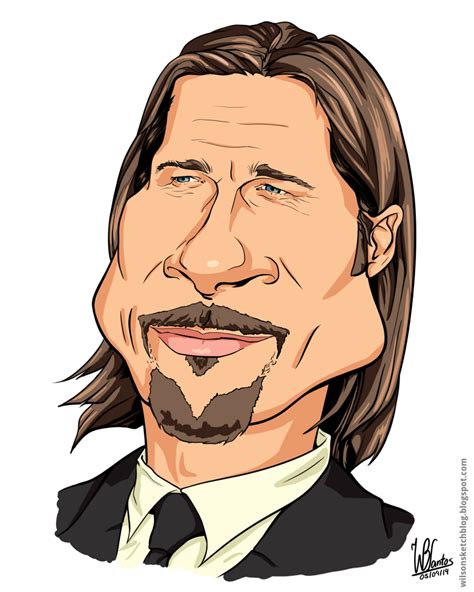 Brad Pitt Cartoon Caricature