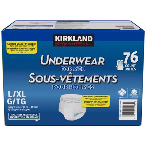 Kirkland Signature Mens Incontinence Underwear Large To X Large 4 X