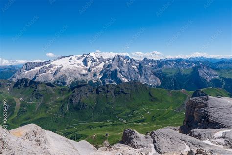 Marmolada Massif Dolomiti Itay Beautiful View Over The Marmolada