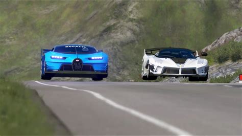Bugatti Vision Gt Vs Ferrari Fxx K Evo Sporrts At Highlands Youtube