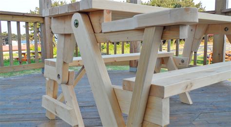 Light wear on the wood and the screws consistent with age and use. This All-In-One Picnic Table And Bench Is DIY At It's Finest