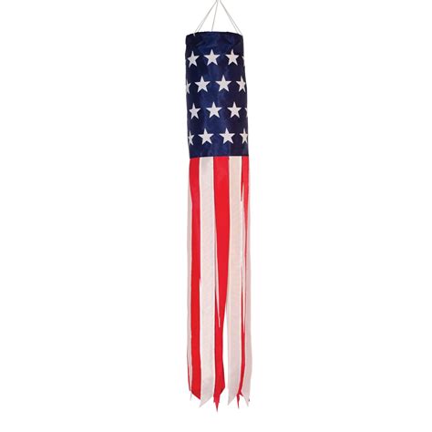 Us Stars And Stripes Printed 40 Inch Windsock In The Breeze