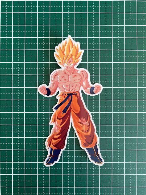 Goku Vinyl Laminated Waterproof Sticker Etsy