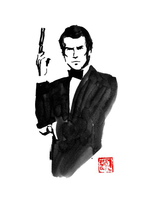 James Bond Pierce Brosnan Poster By Pechane Sumie Displate