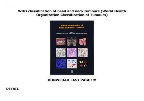 Who Classification Of Head And Neck Tumours World Health Organization