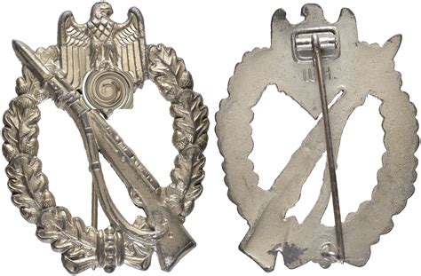 Infanterie Sturmabzeichen Abzeichen In Silber Massive Anfertigung D