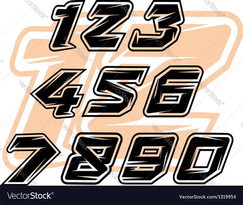 Racing Sports Numbers Vector Image On Vectorstock Sign Lettering