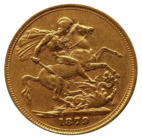 1879 Melbourne Sovereign M J Hughes Coins