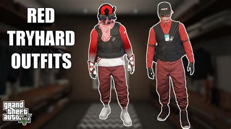 2 Red Tryhard Outfits Gta 5 Online Youtube