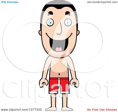 Clipart Summer Man In Swim Trunks Royalty Free Vector Illustration By Cory Thoman