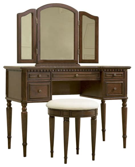 Take put it to ensure that you really please with your time. Powell Warm Cherry Vanity with Mirror and Bench ...