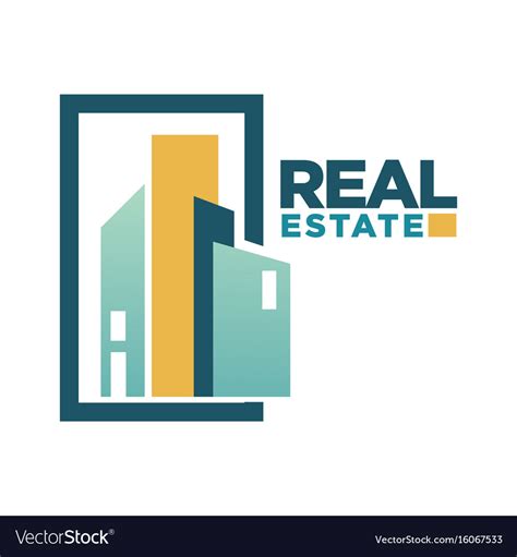 Real Estate Icon Template For Building Royalty Free Vector