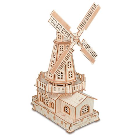 windmill woodcraft construction kit woodcraft windmill diy 3d wooden windmill puzzle wooden