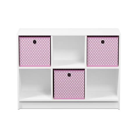 Furinno Basic 6 Cube Storage Organizer Bookcase With Bins White