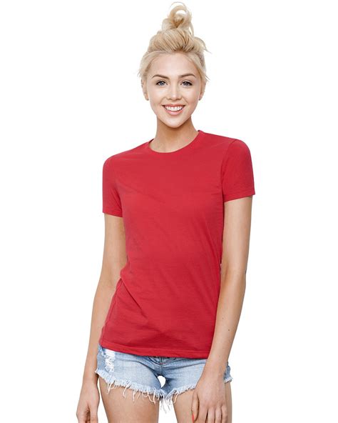 startee drop ship st1210 ladies cotton crew neck t shirt