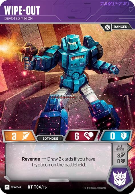 Trypticon Brunt Full Tilt And Wipe Out Invade Transformers Tcg Wave 4