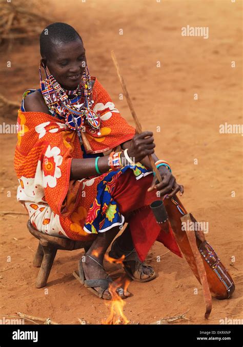 Woman From A Maasai Village Kenya Africa Stock Photo Alamy