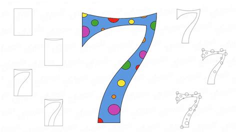 Цифра 7 задания для дошкольников с целью запоминания числа