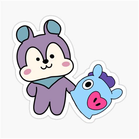 Bt21 Mang Without Mask Face Reveal Sticker For Sale By