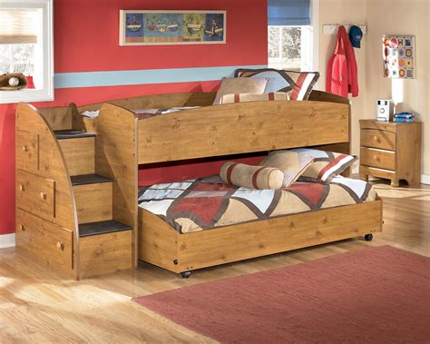 Cambeck twin panel bed with mirrored dresser, chest and nightstand. Stages 4-Piece Twin/Twin Loft Bedroom set in Replicated ...