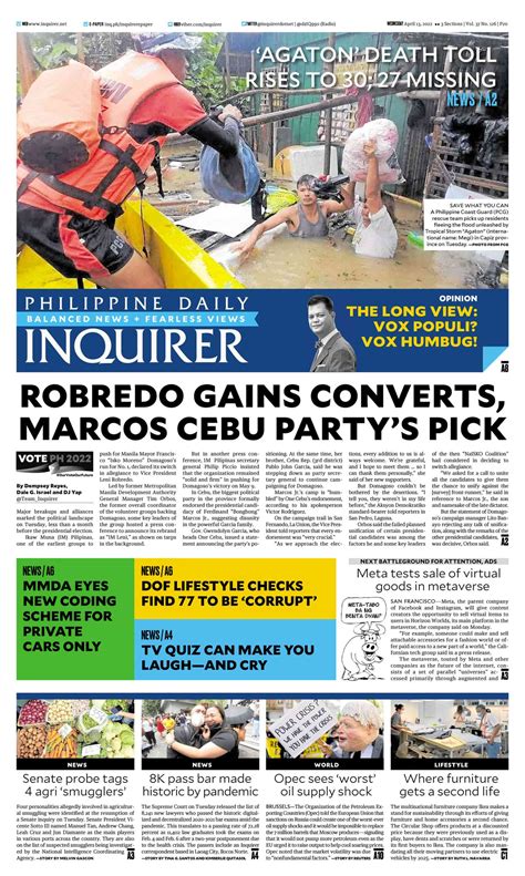 Inquirer On Twitter Todays Inquirer Front Page April 13 2022