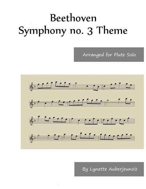 Symphony No 3 Theme Flute Solo Sheet Music Ludwig Van Beethoven