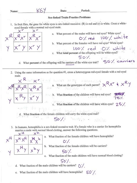 Sex Linked Traits Worksheet With Answer Key — Villardigital Library For Free Download Nude