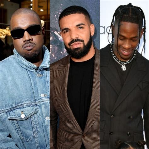 Kanye West Drake Travis Scott Baby Keem And Yung Lean Link Up For