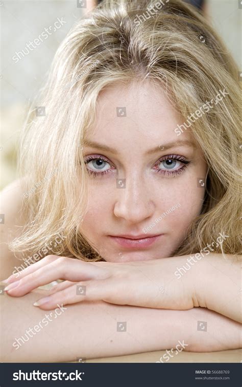 Blond Serious Teen Girl Resting On Stock Photo Edit Now 56688769