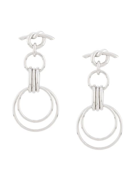 Eshvi Hula Hoop Earrings In Silver Modesens Silver Hoop Earrings Hoop Earrings Gold Drop