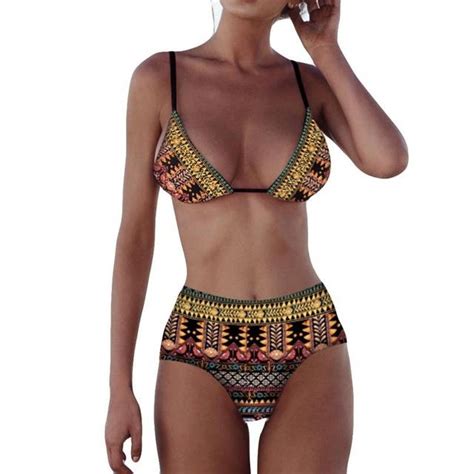 African Print Bikini Mercantile Americana Swimwear Beachwear For