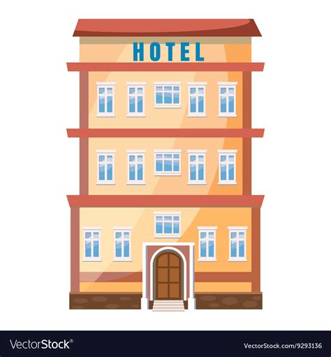 Hotel Building Icon In Cartoon Style Royalty Free Vector